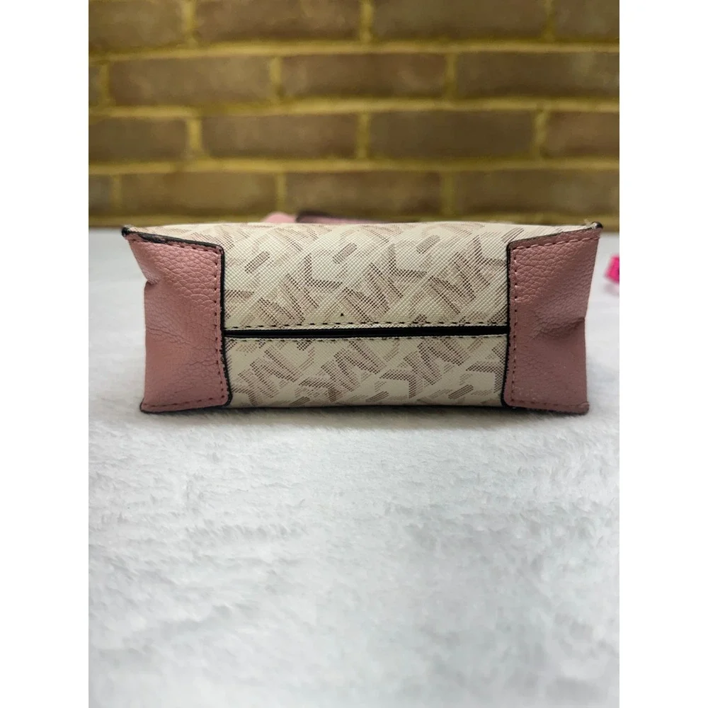 Michael Kors Mercer Extra Small Logo handbag Pink Cream Monogram mini tote purse - Picture 6 of 7